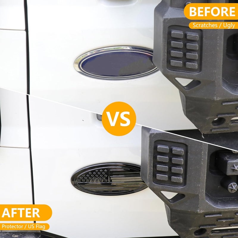 RERPRO 5" Tailgate Emblem Cover Trim Compatible with 2021 2022 2023 2024 2025 Ford Bronco 2/4 Door Bronco Sport Exterior Accessories Rear Door Overlay Emblem Decoration Oval American Flag Decor 1 Pack - Image 3